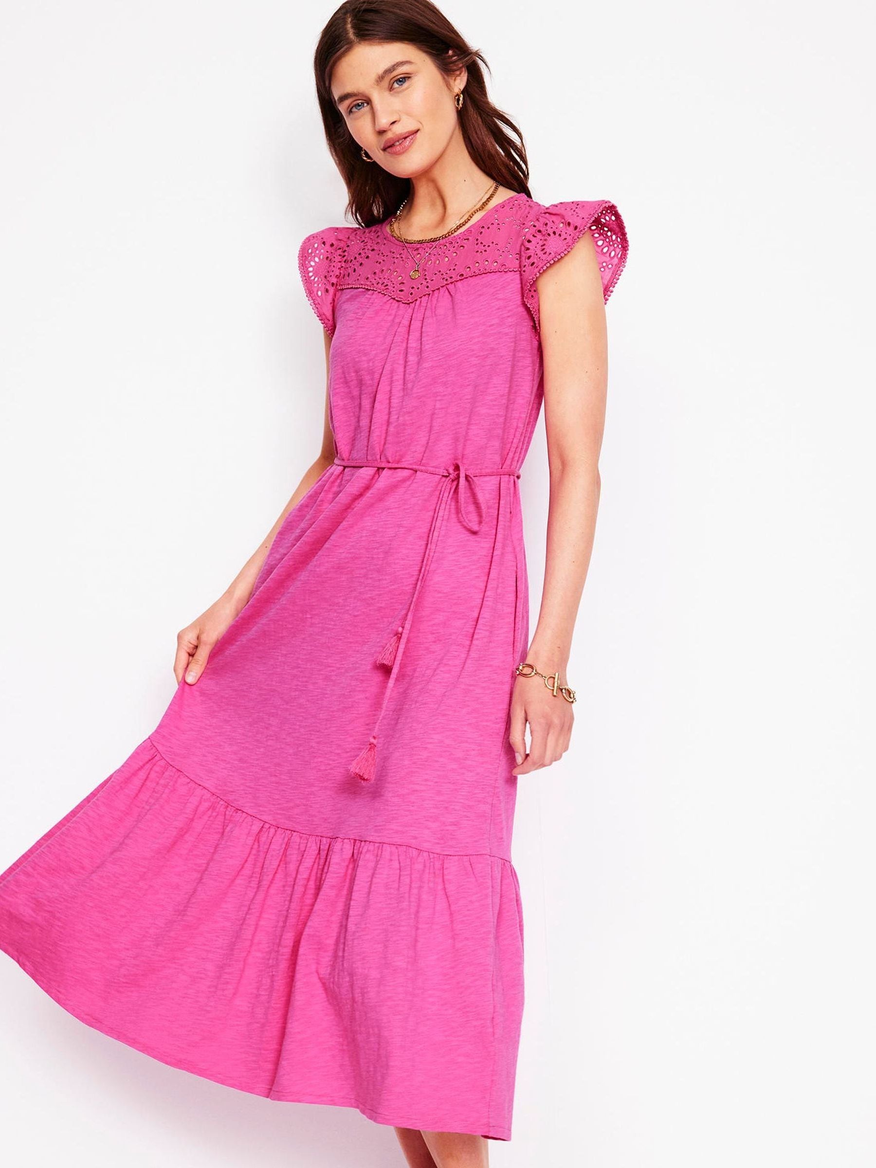 boden juliette jersey midi dress Buy Boden Pink Juliet Broderie 100% Cotton Midi Dress from the Next UK  online shop
