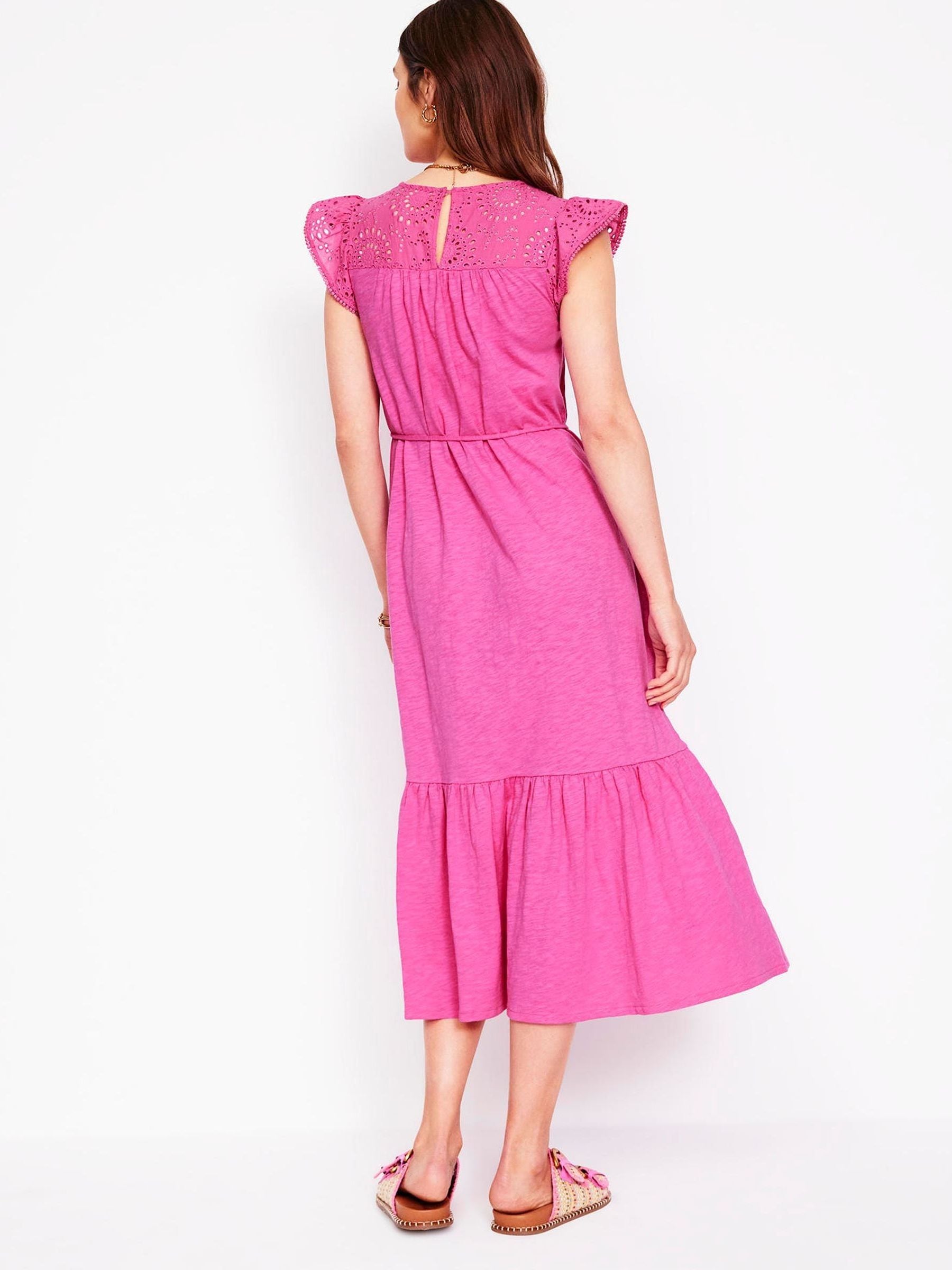 jersey fabric dress for women PREORDER Matte Jersey Fitted Dress w/ Shoulder Buttons 8 / Red Dahlia JZ