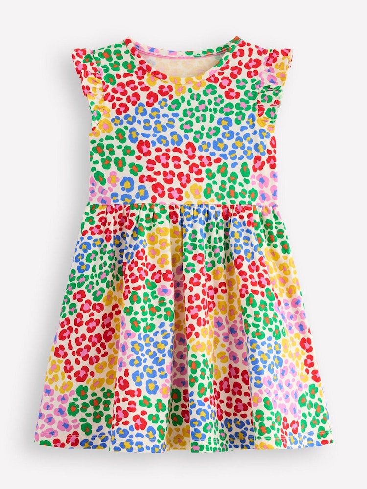 Boden Green 100% Cotton Posie Frill Sleeve Dress - Image 1 of 3