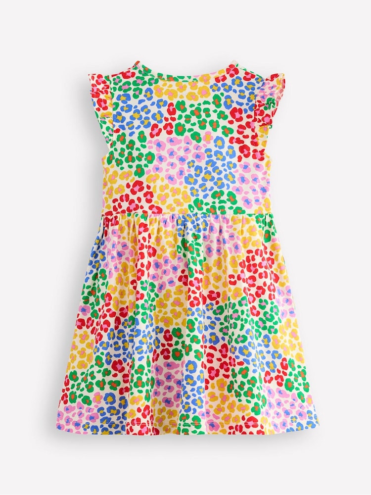 Boden Green 100% Cotton Posie Frill Sleeve Dress - Image 2 of 3