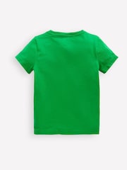 Boden Green 100% Cotton Zip Detail Appliqué T-Shirt - Image 2 of 3