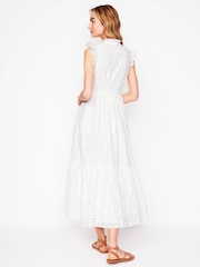 Boden White Wren Broderie Midi Dress - Image 3 of 5