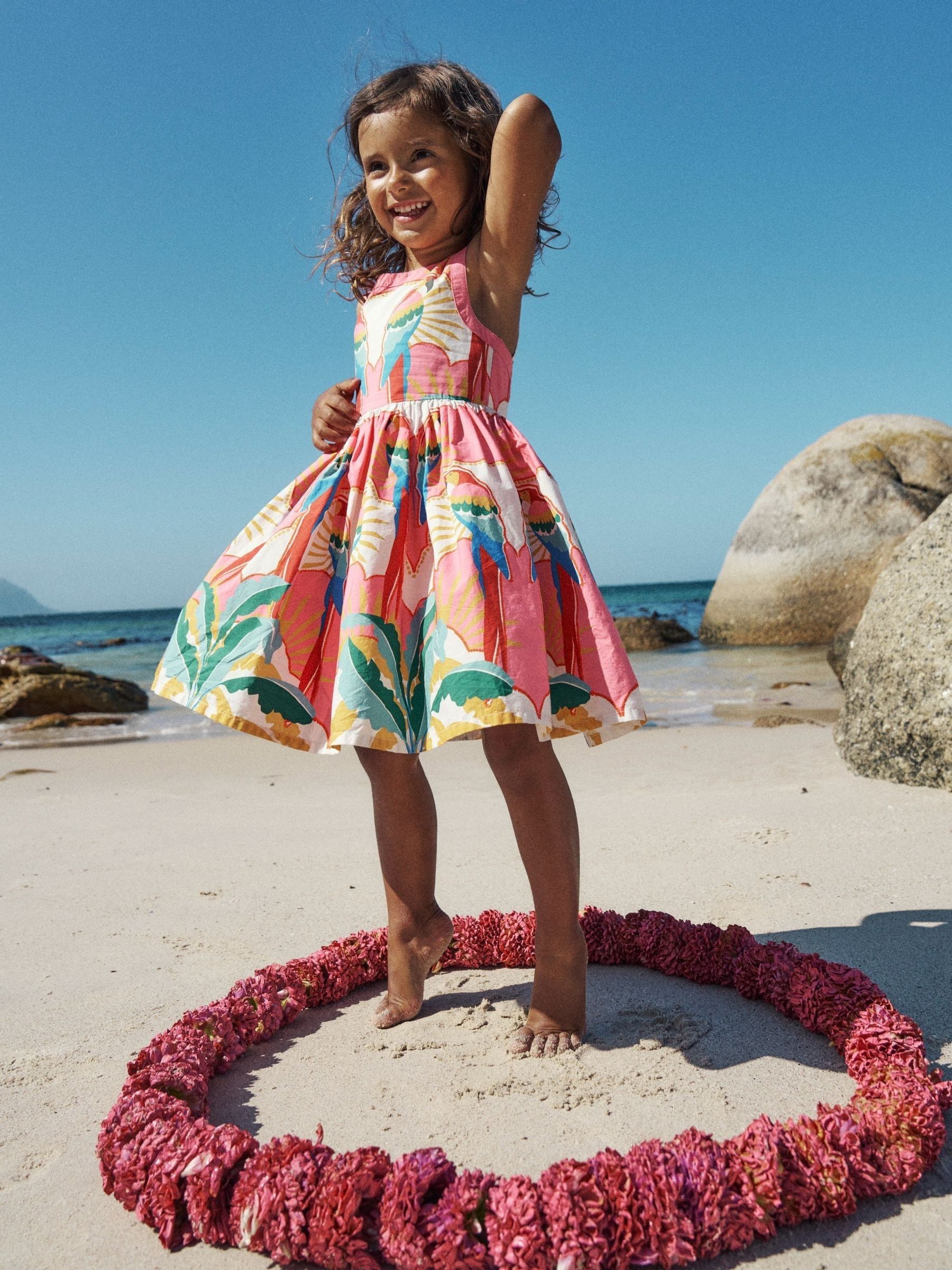 Boden Green Harlow Back Detail 100% Cotton Dress