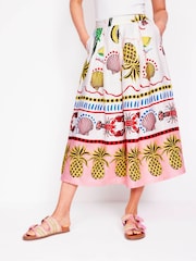 Boden Cream Verity 100% Cotton Midi Skirt - Image 5 of 5