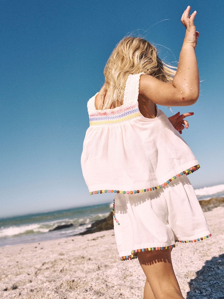 Boden Cream Pull-On Shorts - Image 1 of 4