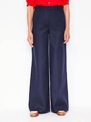 Boden Blue Wide Flare Trousers - Image 2 of 6
