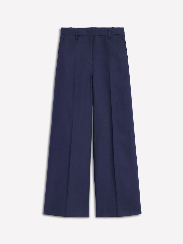 Boden Blue Wide Flare Trousers - Image 6 of 6