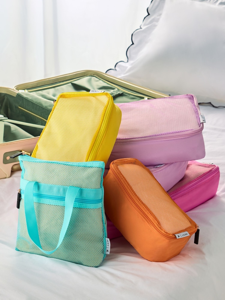 Set of 6 Pastel Luggage Packing Cubes - Image 1 of 4 Set of 6 Pastel Luggage Packing Cubes - Image 1 of 4