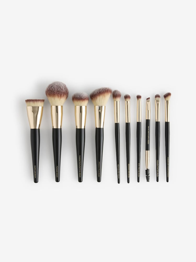 10 Piece Makeup Brush Set with Travel Bag - Image 1 of 2