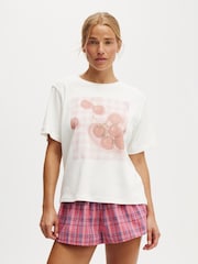 Cotton On Cream Lounge Graphic 100% Cotton T-Shirt - Image 1 of 4