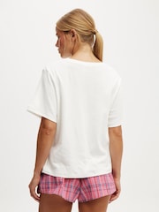 Cotton On Cream Lounge Graphic 100% Cotton T-Shirt - Image 2 of 4