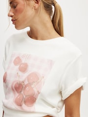 Cotton On Cream Lounge Graphic 100% Cotton T-Shirt - Image 3 of 4