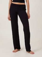 Cotton On Black Sleep Recovery Roll Waist Trousers - Image 3 of 4