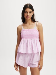 وردي - Cotton On Shirred Woven Sleep Set - صورة 1 من 4