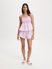 وردي - Cotton On Shirred Woven Sleep Set - صورة 2 من 4