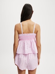وردي - Cotton On Shirred Woven Sleep Set - صورة 3 من 4