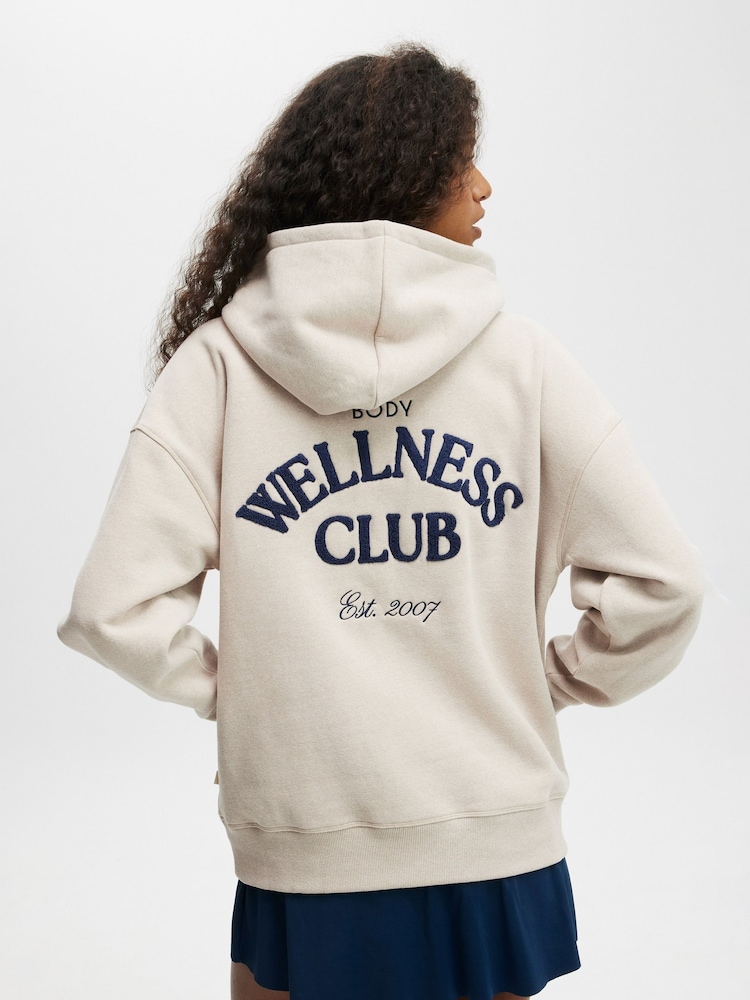 Cotton On Beige Plush Premium Graphic Hoodie - Image 2 of 4