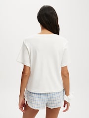 Cotton On Cream Black Lounge Graphic 100% Cotton T-Shirt - Image 2 of 4