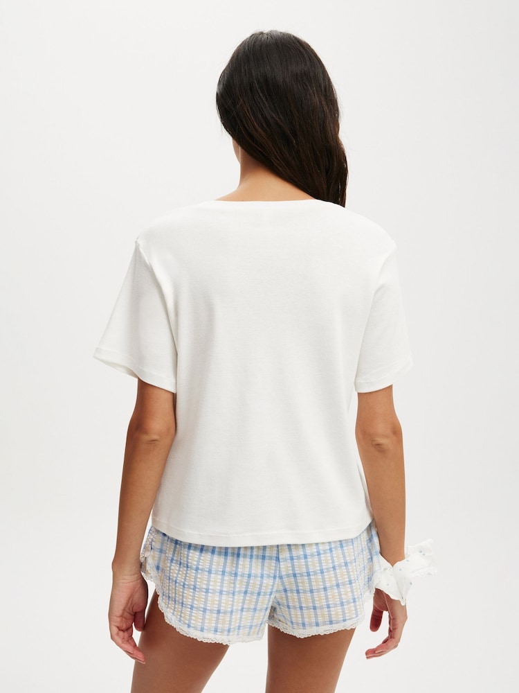 Cotton On Cream Black Lounge Graphic 100% Cotton T-Shirt - Image 2 of 4