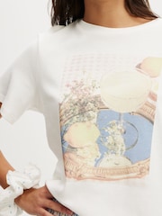 Cotton On Cream Black Lounge Graphic 100% Cotton T-Shirt - Image 3 of 4