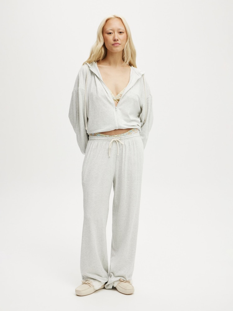 Cotton On Grey Light Weight Super Soft Hooded Zip Through Sweatshirt - Image 1 of 4