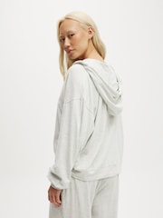 Cotton On Grey Light Weight Super Soft Hooded Zip Through Sweatshirt - Image 2 of 4