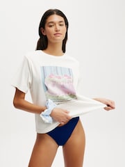 Cotton On Cream Light Lounge Graphic 100% Cotton T-Shirt - Image 2 of 4