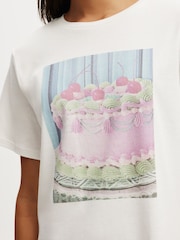 Cotton On Cream Light Lounge Graphic 100% Cotton T-Shirt - Image 4 of 4