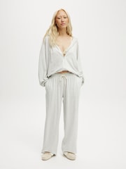 Cotton On Grey Light Weight Super Soft Wide Leg Trousers - Image 1 of 4