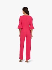Adrianna Papell Pink Knit Crepe Tie Front Jumpsuit - Imagen 2 de 6