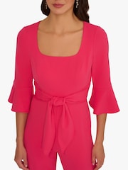 Adrianna Papell Pink Knit Crepe Tie Front Jumpsuit - Imagen 6 de 6