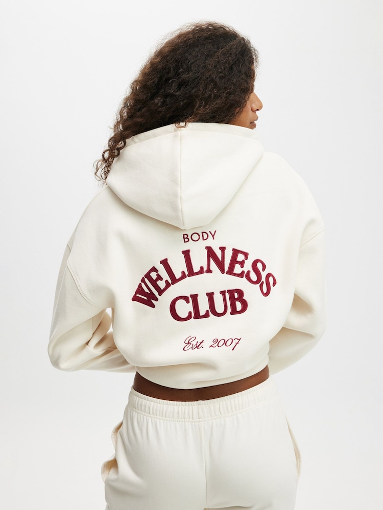 Cotton On Cream Chrome Plush Premium Graphic Hoodie - Image 2 of 4