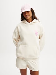 Cotton On Cream Plush Premium Graphic Hoodie - Image 1 of 4