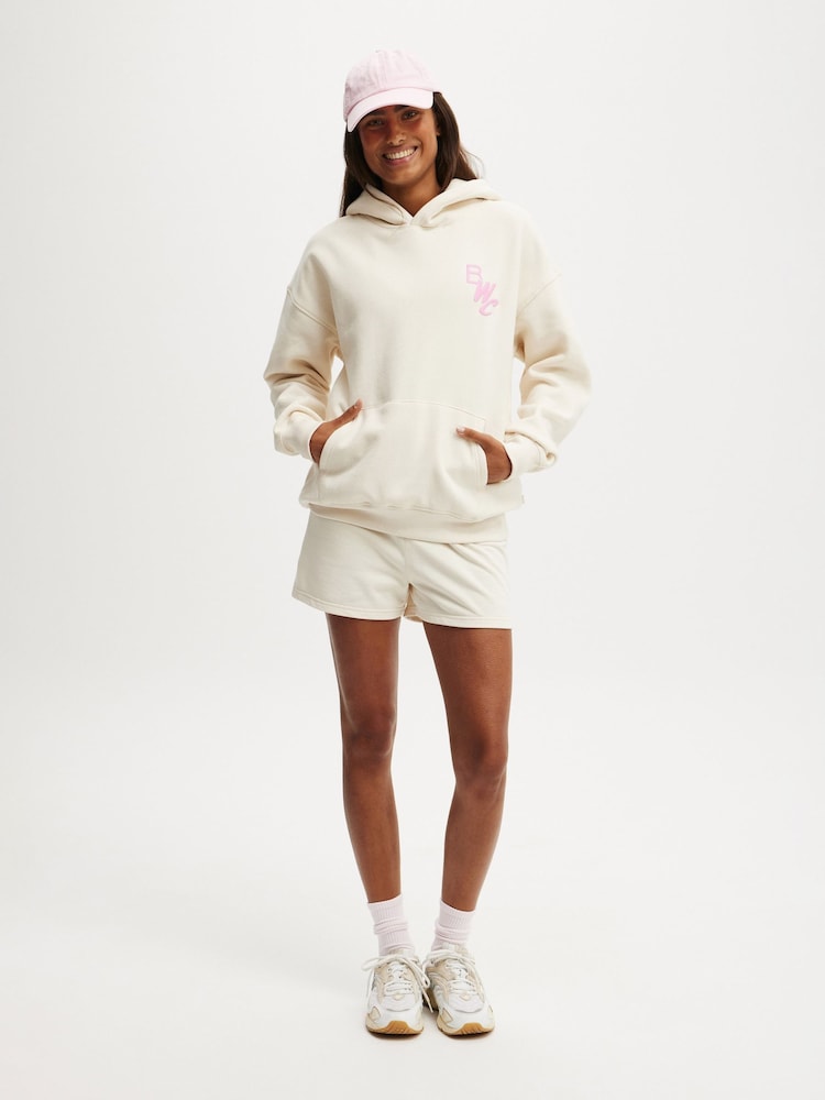 Cotton On Cream Plush Premium Graphic Hoodie - Image 4 of 4