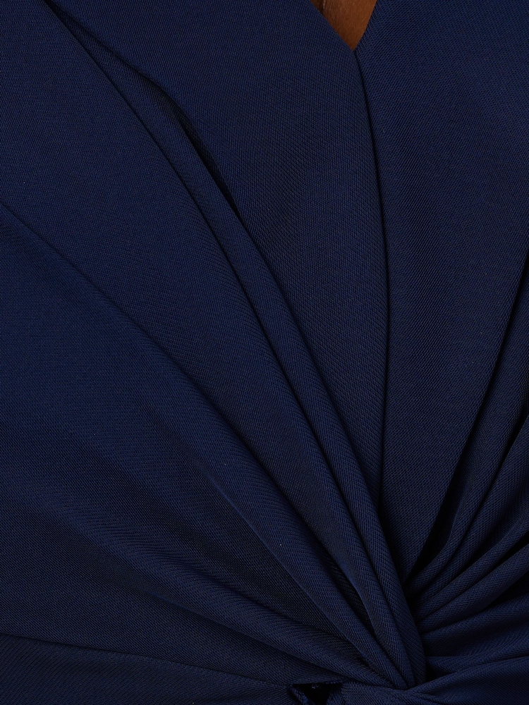 Adrianna Papell Blue Twist Front Overlay Jumpsuit - Image 3 of 6