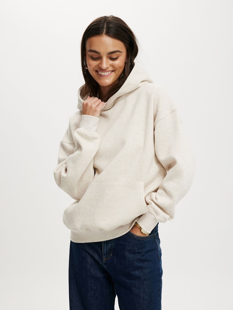 Cotton On Natural Classic Fleece Hoodie - Image 1 of 4 Cotton On Natural Classic Fleece Hoodie - Image 1 of 4