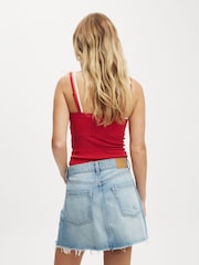 Cotton On Blue Original Denim Mini 100% Cotton Skirt - Image 4 of 6