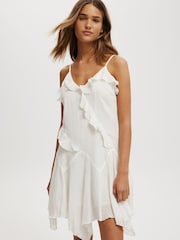 Cotton On Natural Holly Ruffle Mini Dress - Image 1 of 4