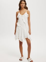 Cotton On Natural Holly Ruffle Mini Dress - Image 4 of 4