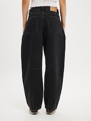 Cotton On Black Barrel Leg 100% Cotton Jeans - Image 2 of 6