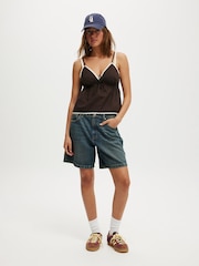 Cotton On Blue Sky Relaxed Denim 100% Cotton Shorts - Image 5 of 6