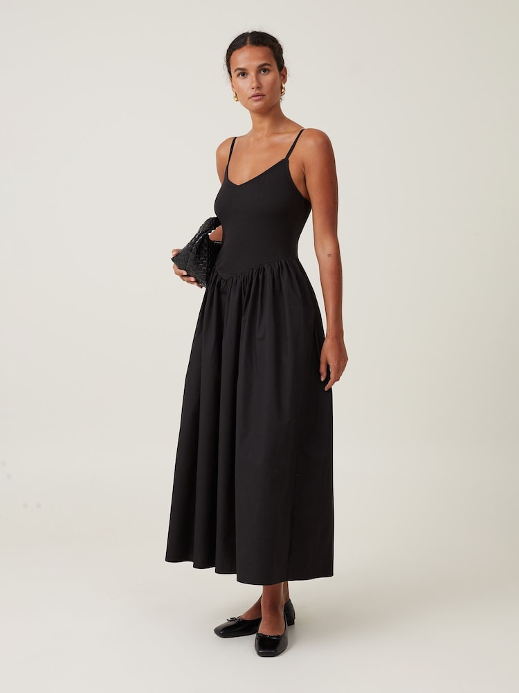 Cotton On Black Romee Maxi 100% Cotton Dress - Image 1 of 4