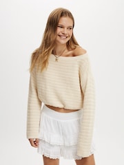 Cotton On Cream Frontier Pullover 100% Cotton Sweater - Image 1 of 4