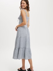 Cotton On Blue Aria Corset Detail Maxi 100% Cotton Dress - Image 2 of 4