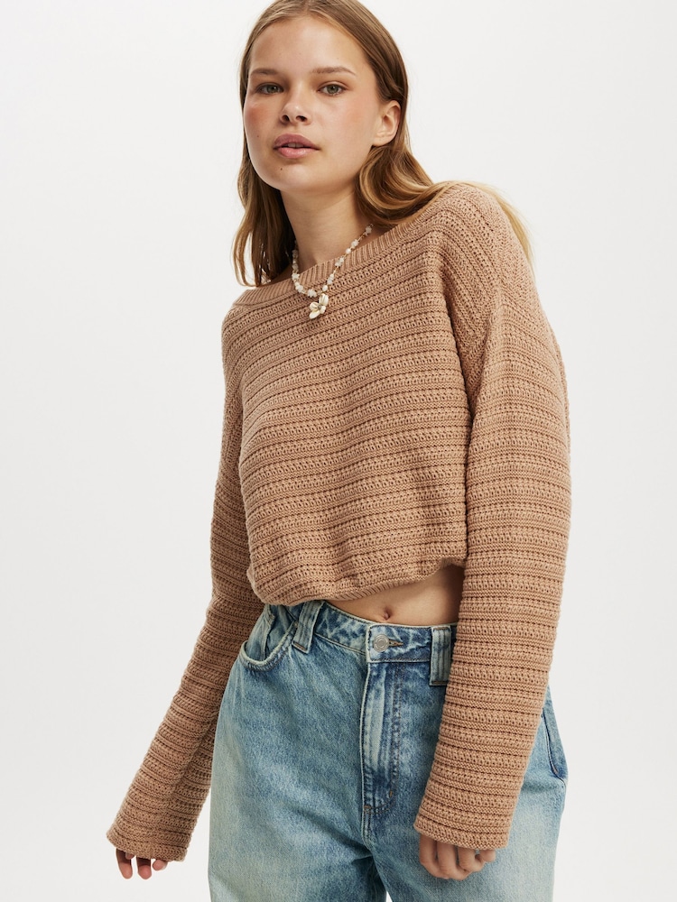 Cotton On Brown Frontier Pullover 100% Cotton Sweater - Image 1 of 4