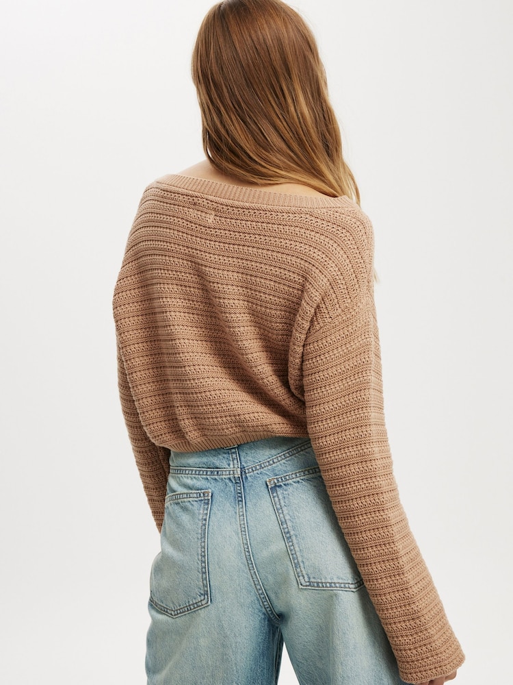 Cotton On Brown Frontier Pullover 100% Cotton Sweater - Image 2 of 4