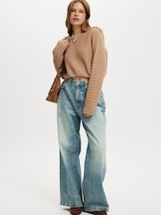 Cotton On Brown Frontier Pullover 100% Cotton Sweater - Image 3 of 4