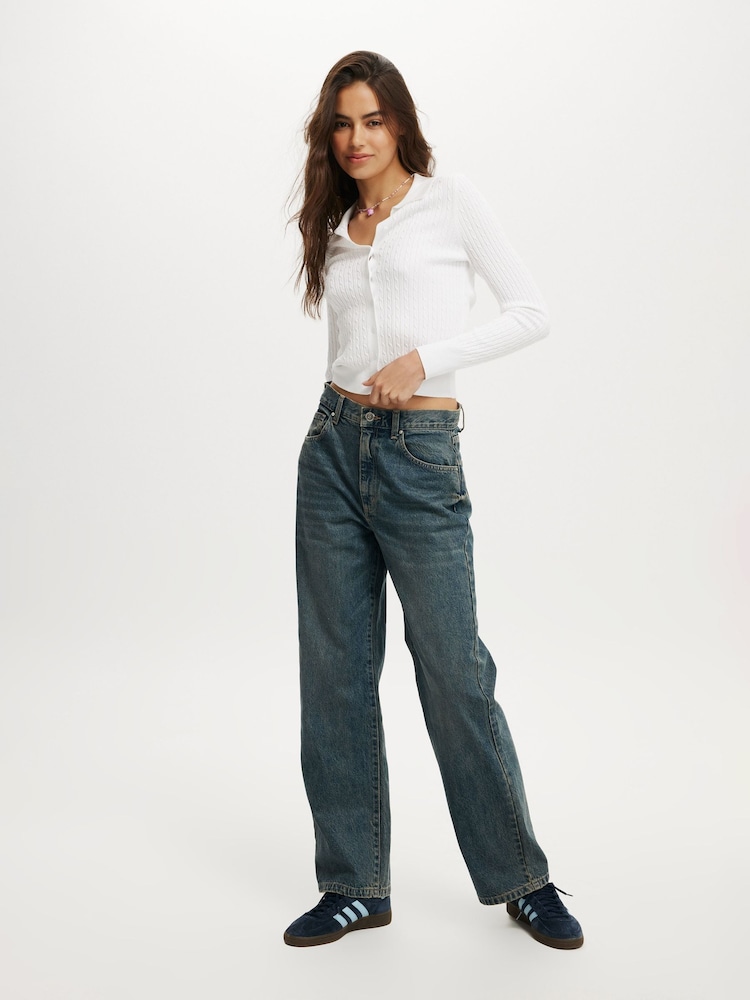 Cotton On White Preppy Button Through Polo Shirt - Image 3 of 4