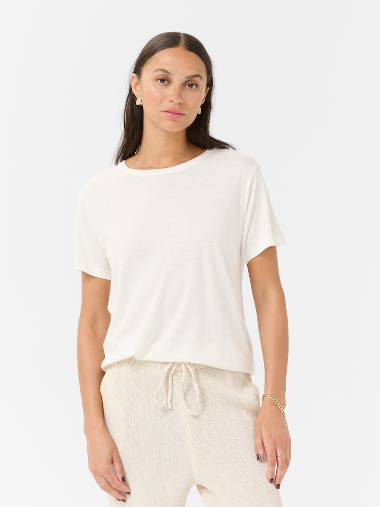 Kaffe Grey KAmaria Short Sleeve Crew Neck T-Shirt - Image 1 of 6 Kaffe Grey KAmaria Short Sleeve Crew Neck T-Shirt - Image 1 of 6