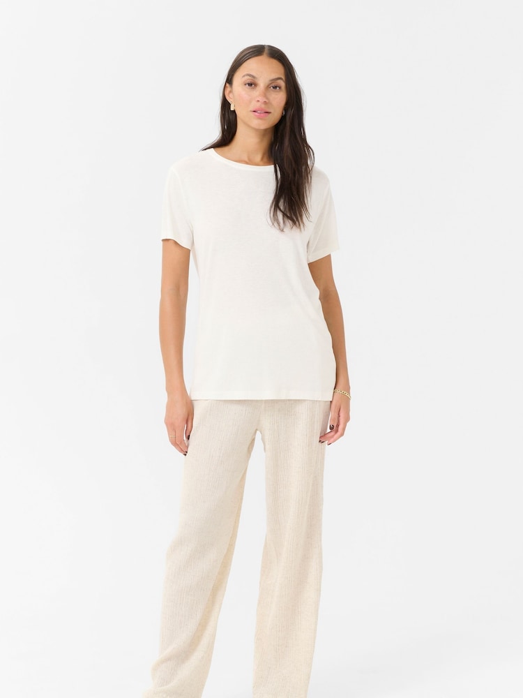 Kaffe Grey KAmaria Short Sleeve Crew Neck T-Shirt - Image 2 of 6 Kaffe Grey KAmaria Short Sleeve Crew Neck T-Shirt - Image 2 of 6